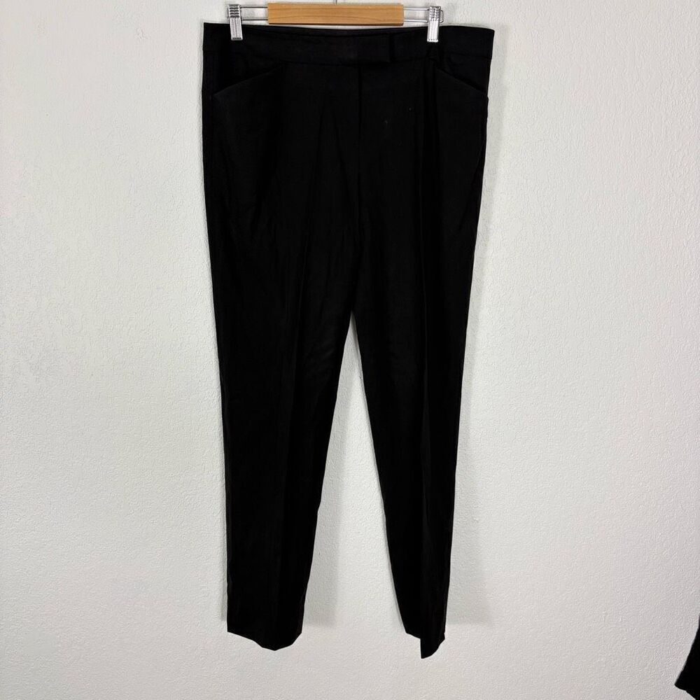 Lafayette 148 Black Wool Straight Leg Irving Dress Pants Size 8